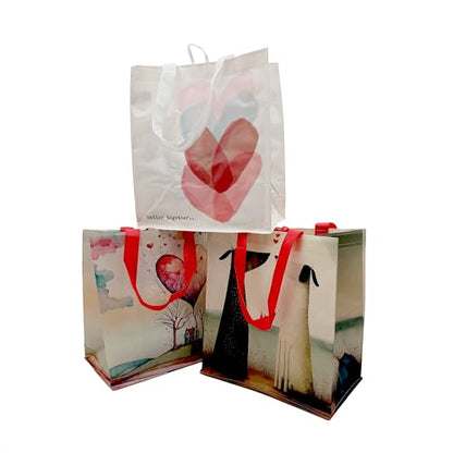 Earthwise Reusable Grocery Bags – Valentine’s Day Gift Totes, Foldable & Water‑Resistant Shopping Bags, Durable Multi‑Use Eco Bags (6 Pack)