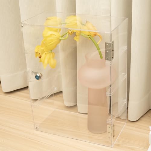 4 Shelf Acrylic Display Case with Lock, Cabinet for Collectibles - size: Acrylic Display Case-4