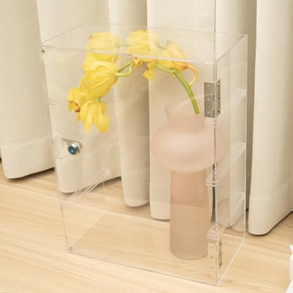 4 Shelf Acrylic Display Case with Lock, Cabinet for Collectibles - size: Acrylic Display Case-4