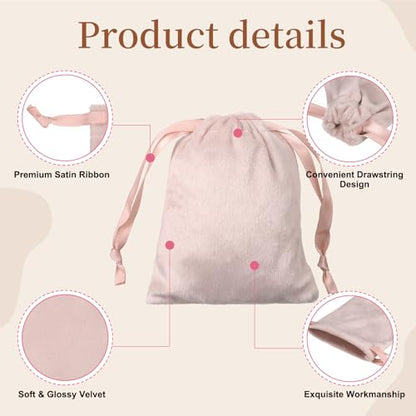 uxcell 20pcs Velvet Drawstring Bags 3.2"x3.9" Small Jewelry Pouches Pink - color: Pink, size: 1 Count (Pack of 20)