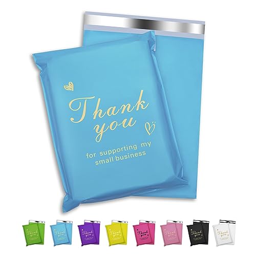 Thank You Poly Mailer 10x13 Inch 100 Pcs, Blue - color: Blue, size: 10x13 Inch 100 pcs