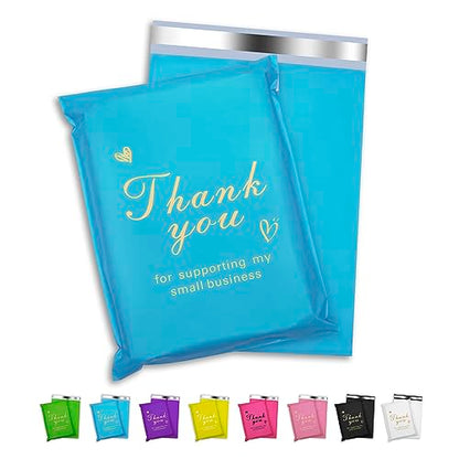 Thank You Poly Mailer 10x13 Inch 100 Pcs, Blue - color: Blue, size: 10x13 Inch 100 pcs