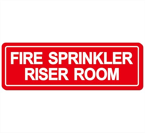 Fire Sprinkler Riser Room Sign - Made from Premium Durable Acrylic Material, Super Strong Self-Adhesive, QuickInstallation, Perfect for Your Business and Home (9x3 Inches, Red) - color: Red - Fire Sprinkler Riser Room