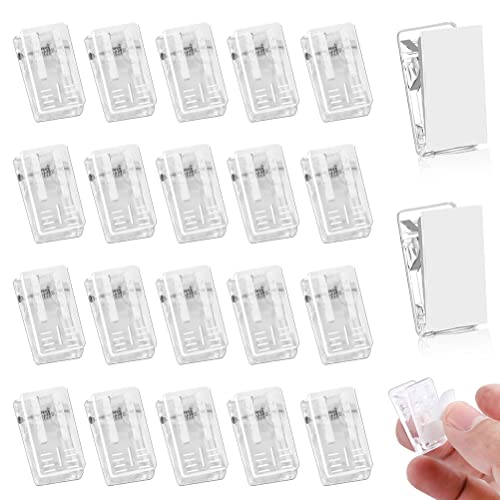 20 Pieces Self Adhesive Clips, Tapestry Sticky Wall Photo Poster Clips - color: Clear