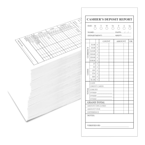 1000 Pcs Cash Deposit Envelopes with Gummed Flaps – 28lb Cash Envelopes for Small Businesses, Cashier Register for Retailers & Restaurants - White - color: White