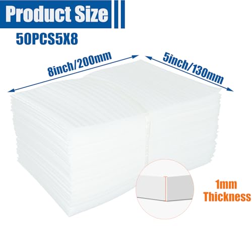 Cushion Foam Wrap Pouches for Moving(50 Pack 5"x8'') - size: 5"X 8" 50PCS
