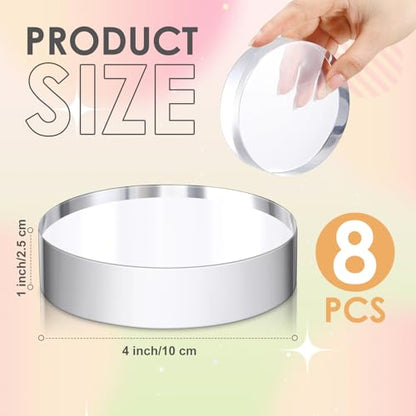 Remerry Acrylic Round Block Display, 8 Pcs, 4 x 4 x 1 Inches - size: 4 x 4 x 1 Inches