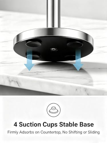 VEHHE Paper Towel Holder Countertop, 4 Non-Slip Suction Cups, Weighted Base