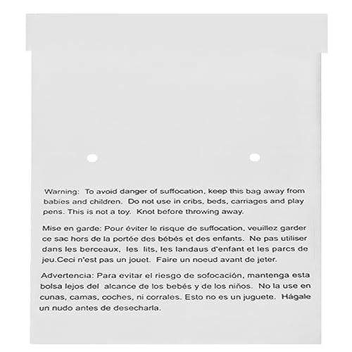 24" X 24” (20 Count) Self Seal Clear Poly Bags with Suffocation Warning for Packaging, Shipping, FBA Storage - Permanent Adhesive