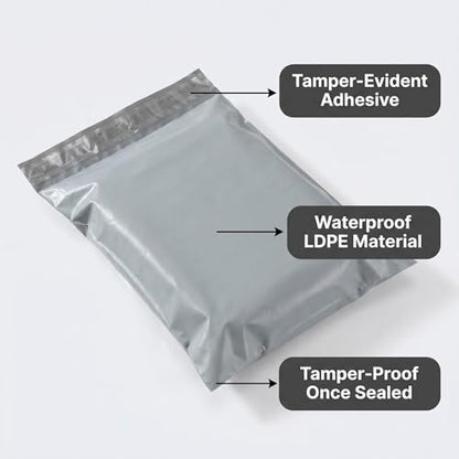 1Pc 100Pcs Thick Grey Mailing Bags, Tamper-Evident Anti-Opening Courier Bags for E-Commerce Shipping & Packaging