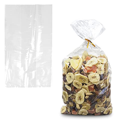 APQ Supply Clear Gusseted Poly Bags, 6 x 4 x 15 Inches. Pack of 100 Side Gusseted Plastic Bags with Open Top. Crystal Clear Baggies for Treats. Tear-Resistant 2 Mil Polyethylene Flat Bottom Bag - color: Clear, size: 1 Count (Pack of 100)