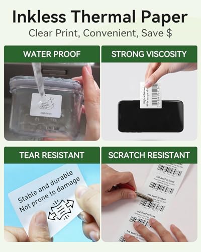 iDPRT 1.57' 1.18' Multi-Purpose Direct Thermal Labels (40mm30mm), Self-Adhesive Thermal Sticker for Address/Barcode/Mailing, Compatible with iDPRT SP310/SP320, Rollo, Zebra, Phomemo, etc, 800pcs - size: 1.57"×1.18" (40mm×30mm)
