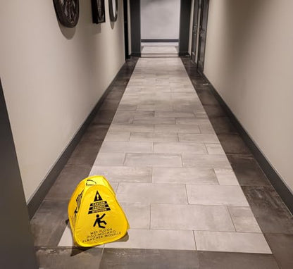 Kraken Sign Co - Pop-up Sign, Yellow 4-Sided Bilingual Trilingual English/Spanish/French Warning, Pop-up Caution Wet Floor Sign 16 inch for Restaurant, Commercial and Industrial Safety. Foldable, Portable, Durable (Yellow, 3 Pack) - size: 3 Pack