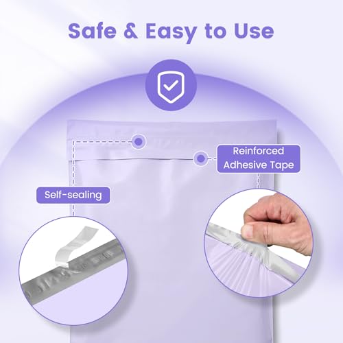 Metronic Poly Mailers 10x13 50 Pack, Small Durable Self Seal Shipping Bags - color: Lilac Purple, size: 10x13 50PC