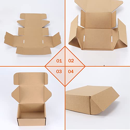 PHAREGE 50 Pack 6x4x3 inch Small Shipping Boxes, Brown Mailing Boxes - color: Brown, size: 6x4x3 inch 50 Pack