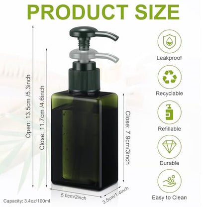 Domensi 24 Pcs 3.4 oz Pump Bottle Mini Travel Bottles, Dark Green - color: Dark Green