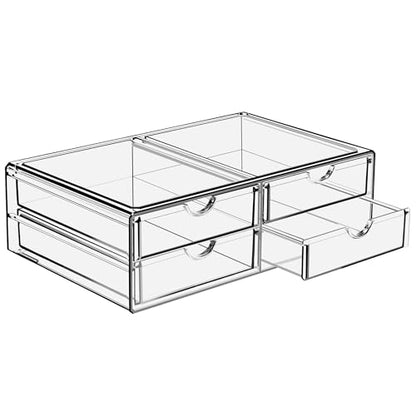 Sorbus Acrylic Drawers, Clear Makeup Organizer for Vanity (4 Drawers) - color: 4 Drawers