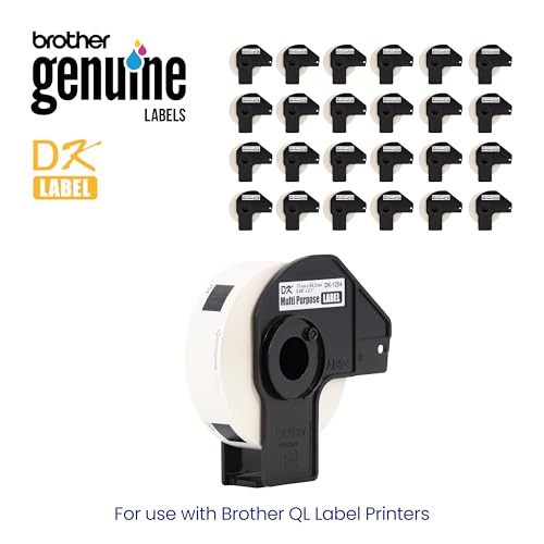 Brother Genuine DK-120424PK Multipurpose Paper Labels, Die-Cut 0.66" x 2.1", Engineered for Excellence, 400 Labels Per Roll, 24 Rolls per Box, White, for use with Select Brother QL Label Printers - size: 24 Rolls
