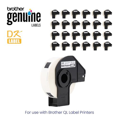 Brother Genuine DK-120424PK Multipurpose Paper Labels, Die-Cut 0.66" x 2.1", Engineered for Excellence, 400 Labels Per Roll, 24 Rolls per Box, White, for use with Select Brother QL Label Printers - size: 24 Rolls