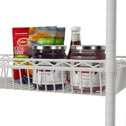 SINGAYE 6 Tier Shelf Wire Shelving Adjustable Storage Shelves Basket Rack - color: White, size: 6-Tier[30"Dx13.5"Wx65"H]