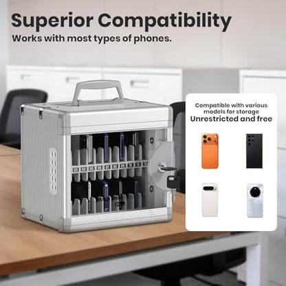 Glosen 24 Slots Cell Phone Locker with Key for Classroom, Phone Storage Box - size: 24slots