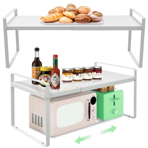 Expandable Cabinet Shelf Organizer for Kitchen 11", White (2 Pack) - color: 11" wide ( 2 PACK)