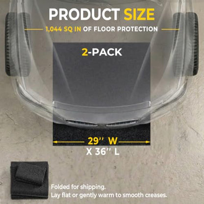 2-Pack Golener Oil Spill Mat - Garage Floor Mat, Absorbent Oil Pad, Premium Maintenance Mat, Waterproof, Contain Liquid, Protect Garage Surface from Spill & Stain, Reusable, Washable, Durable, 29”x36” - size: 2-Pack 2'5" x 3' (Rectangular)