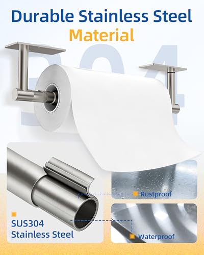 RUACQ Paper Towel Holder Under Cabinet, One Hand Tearing, Silver - color: Sliver, size: One Hand Tear - Rectangle