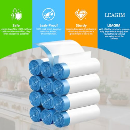 Small Trash Bags 2.6 Gallon, 360 Count -1.2 Mil Drawstring Mini Garbage Bags, Plastic White Trash Can Liners for Bathroom Accessories, 10 Liter, Bedroom, Dorm Room Essentials, Office - color: 2.6gal-360