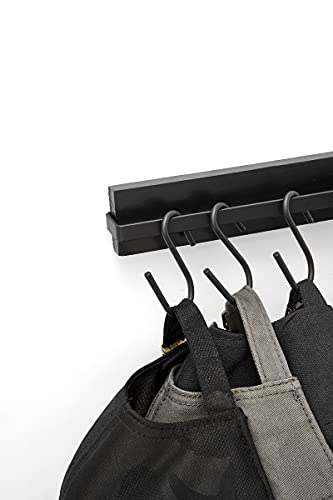 Mkono Hat Rack for Wall Wooden Baseball Caps Organizer with 20 Hooks Rustic Cowboy Hat Hanger Wall Mounted Caps Display Rack for Closet Bedroom Entryway, Set of 2, Black - color: Black