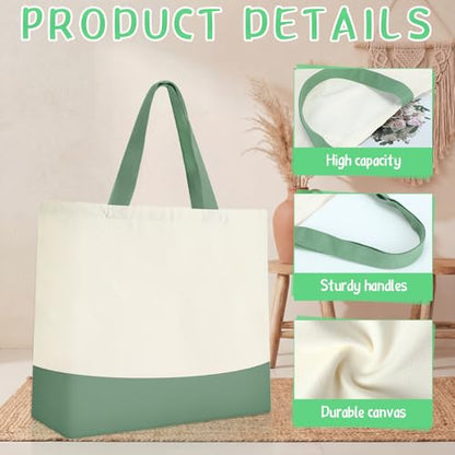 Epakh Canvas Tote Bags Bulk 18.5 x 15 In - color: Beige and Colorful