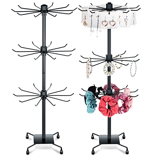 BBTO 2 Pcs Rotating Display Stand Earring Rack, Black, 28.35 x 11.81 Inch - color: Black, size: 28.35 x 11.81 Inch