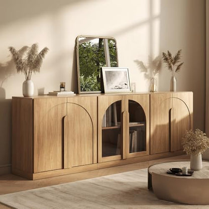 BELLEZE Bijou 3-Piece Modular Sideboard Buffet Cabinet - Camel - color: Bijou Camel Abb