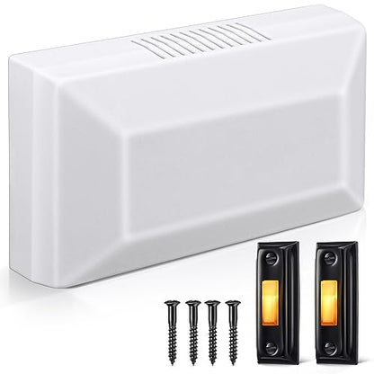 Saillong Wired Doorbell Chime with 2 Lighted Push Buttons, Hill Style - style: Hill Style