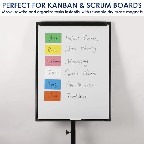 Dry Erase Magnets 6x4 in, Small Magnetic Whiteboard Notes for Fridge - color: Various Colors