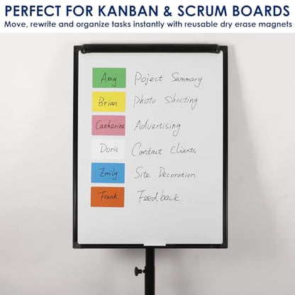 Dry Erase Magnets 6x4 in, Small Magnetic Whiteboard Notes for Fridge - color: Various Colors