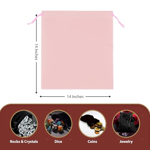 Mandala Crafts 14x14 Dusty Rose Jewelry Gifts Favors Velvet Drawstring Bags - color: Dusty Rose 14X14 Inches, size: 1 Count (Pack of 10)