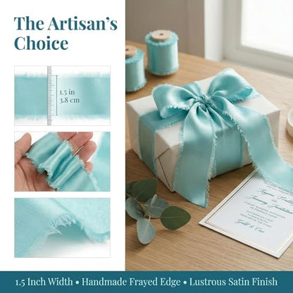 Silk Satin Ribbon 1-1/2 Inch x 30 Yards Light Blue - color: Baby Blue