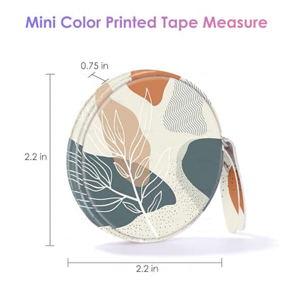 Sewing Tape Measure，Colour Printed Small Retractable Soft Measuring Tape for Tailor Cloth Fabric Body Measurements. - color: Bohemian Leaves