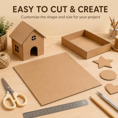 10 Pack Corrugated Cardboard Sheets 11 x 14 Inch, Kraft Cardboard Sheets for Crafts, DIY Projects, Art Supplies, Packaging Inserts and Printing - size: cardboard 11*14in 10Pcs