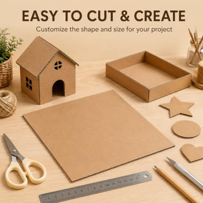 10 Pack Corrugated Cardboard Sheets 11 x 14 Inch, Kraft Cardboard Sheets for Crafts, DIY Projects, Art Supplies, Packaging Inserts and Printing - size: cardboard 11*14in 10Pcs