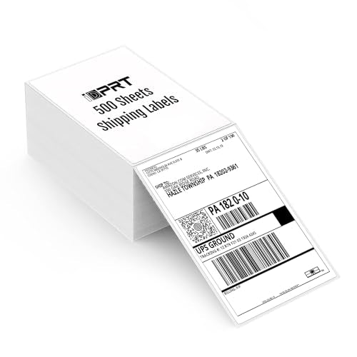 iDPRT Shipping Labels - 4x6 Thermal Direct Address Labels, Fan-Fold, Strong Adhesive, 500 per Stack, Compatible with JADENS,MUNBYN,Nelko,Phomemo,KNAON,iDPRT Thermal Label Printers