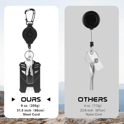 2 Pack Heavy Duty Retractable Badge Reel with ID Card Holder - style: 2 Set Heavy Duty Badge Holder