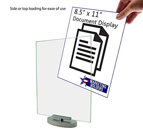 2 Pack Rotating Sign Holder 8.5" x 11" Double Side Swivel Ad Frame Menu or Event Announcement Counter Top Promotions Advertisement Holders Acrylic Clear by Marketing Holders