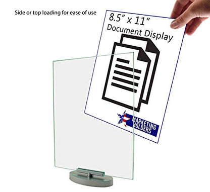 2 Pack Rotating Sign Holder 8.5" x 11" Double Side Swivel Ad Frame Menu or Event Announcement Counter Top Promotions Advertisement Holders Acrylic Clear by Marketing Holders