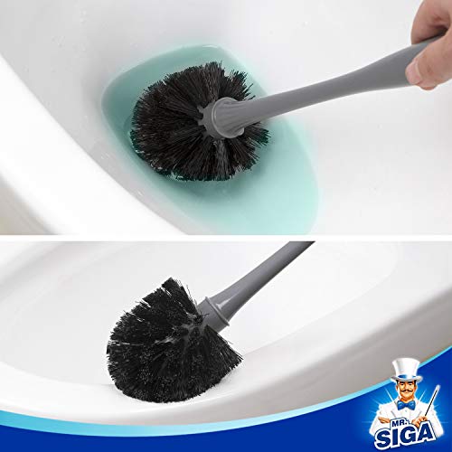 MR.SIGA Toilet Plunger and Brush Combo for Toilet Cleaning, Gray, 2 Set (Pack of 6) - color: Gray, size: 6.3 x 8.2 x 18.1 inch (Pack of 6)