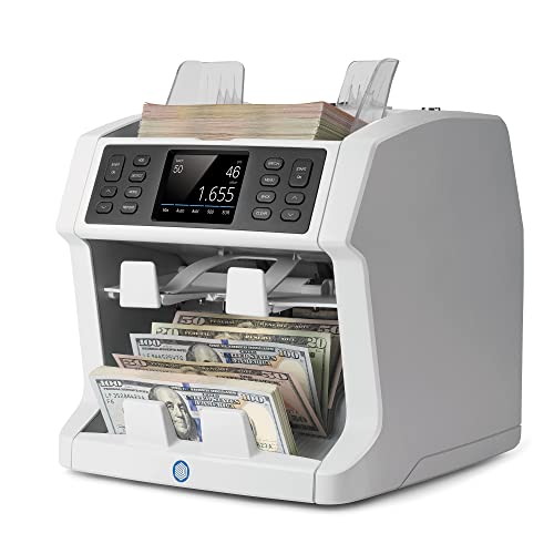 Safescan 2985-SX Money Counter Machine with Counterfeit Detection, Multi-Currency, Mixed Denomination, Bank Quality, High-Speed Counts and Sorts 1,200 Bills per Minute, 7 Point Counterfeit Check - size: 2985-SX