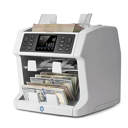 Safescan 2985-SX Money Counter Machine with Counterfeit Detection, Multi-Currency, Mixed Denomination, Bank Quality, High-Speed Counts and Sorts 1,200 Bills per Minute, 7 Point Counterfeit Check - size: 2985-SX