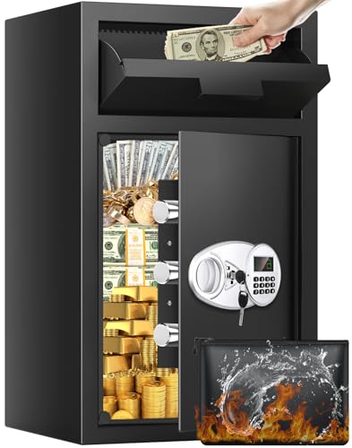 6.0 CU FT Extra Large Drop Safe for Business, Anti-Theft Money Drop Slot Safes with Digital Keypad and Spare Keys, Heavy Duty Depository Safe for Home Office Retail Store Business Mail Church - size: 6.0 CUFT