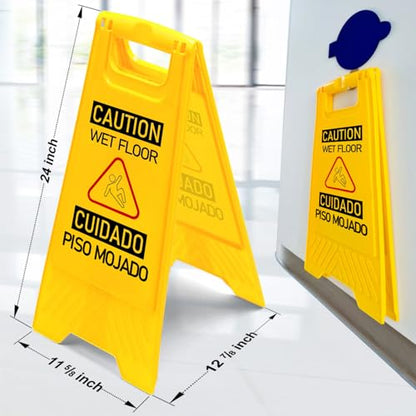 12-Pack A-Frame Double-Sided Bilingual Caution Wet Floor Signs
